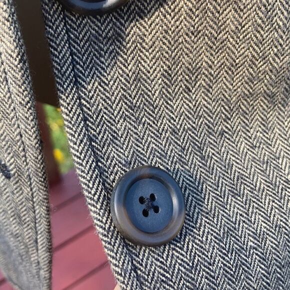 Gap Blazer Winter Spring wool suede elbow patches Herringbone Blazer Browns  8 - Picture 4 of 16